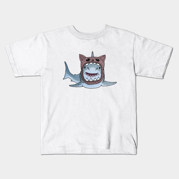 Cat Shark Kids T-Shirt by Monkopotamus